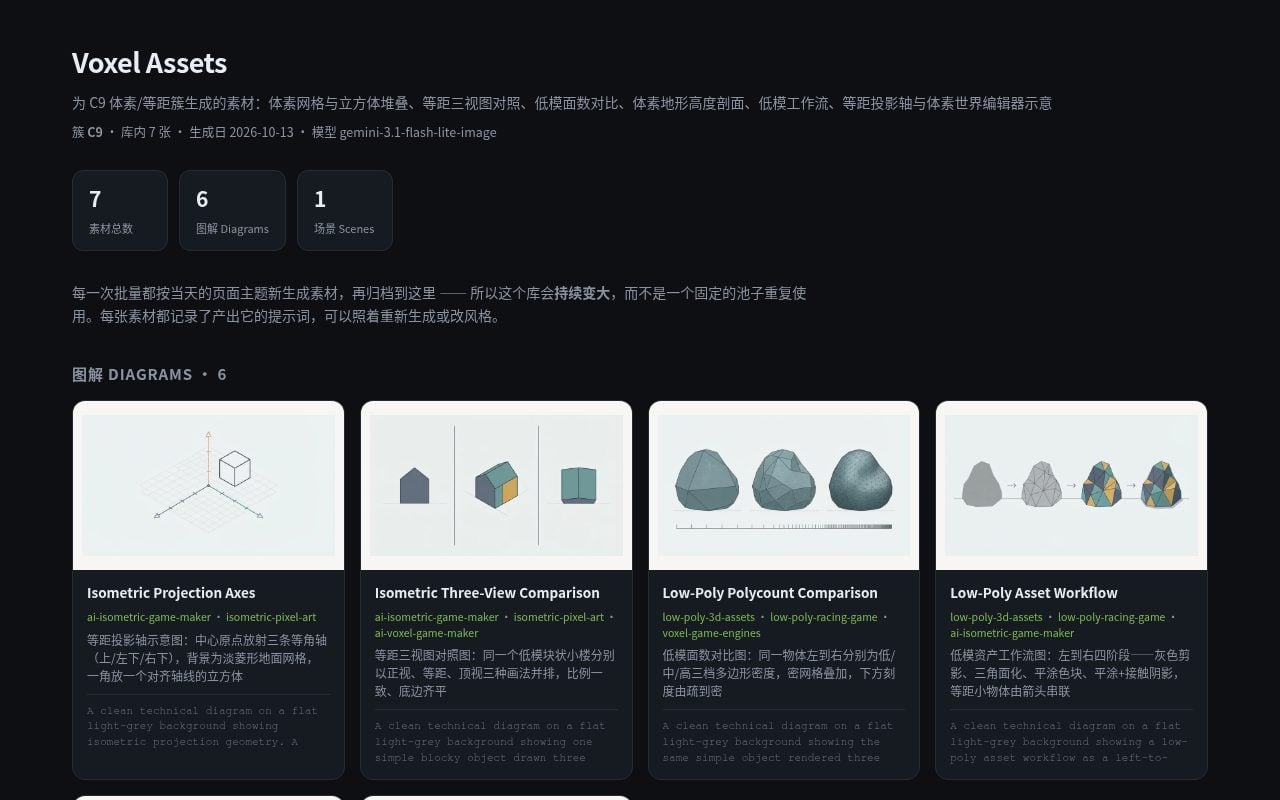 Voxel Assets — 7 张每日新生成的素材